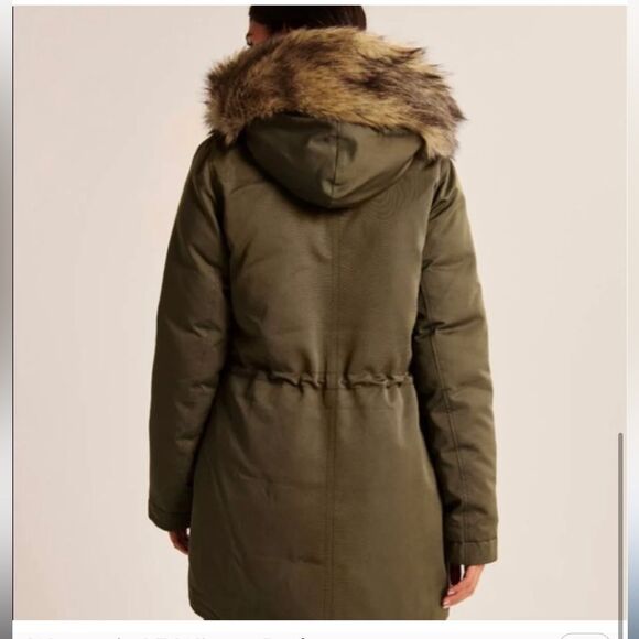 NWT Abercrombie Fitch puffer Parka XXS Army Green Black Friday Deal - Picture 3 of 6